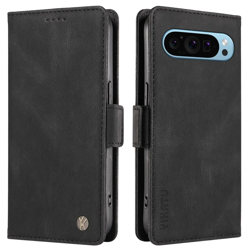 YIKATU YK-004 For Google Pixel 9 / Pixel 9 Pro Shockproof Case Skin-Touch Leather Phone Cover - Black