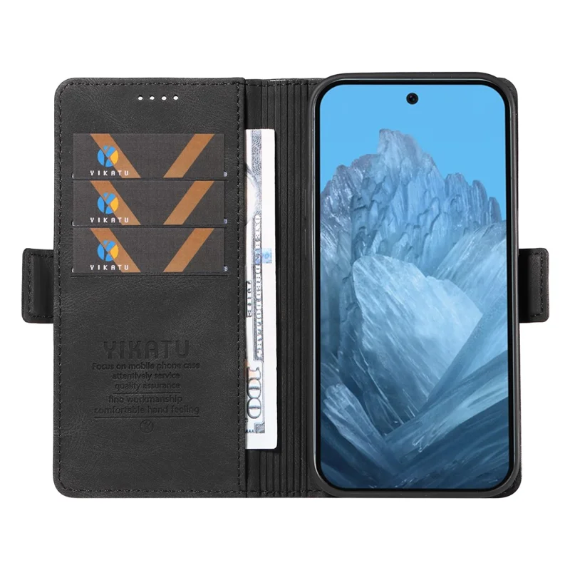 YIKATU YK-004 For Google Pixel 9 / Pixel 9 Pro Shockproof Case Skin-Touch Leather Phone Cover - Black