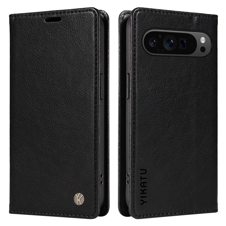 YIKATU YK-006 For Google Pixel 10 Pro XL / 9 Pro XL Case Magnetic Closure Shockproof Flip Phone Cover - Black