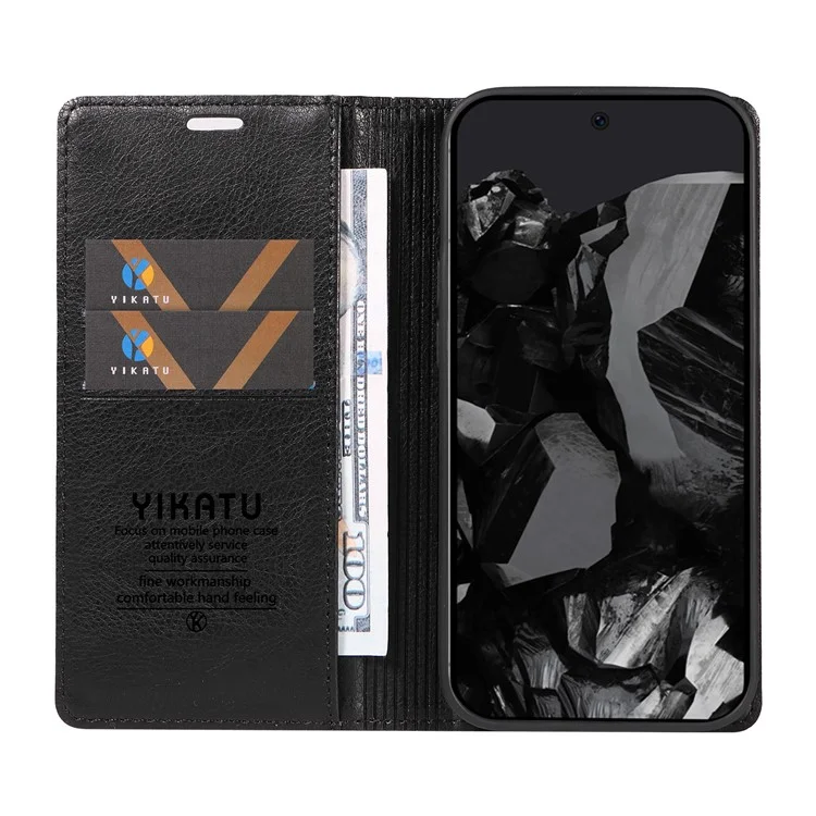 YIKATU YK-006 For Google Pixel 10 Pro XL / 9 Pro XL Case Magnetic Closure Shockproof Flip Phone Cover - Black