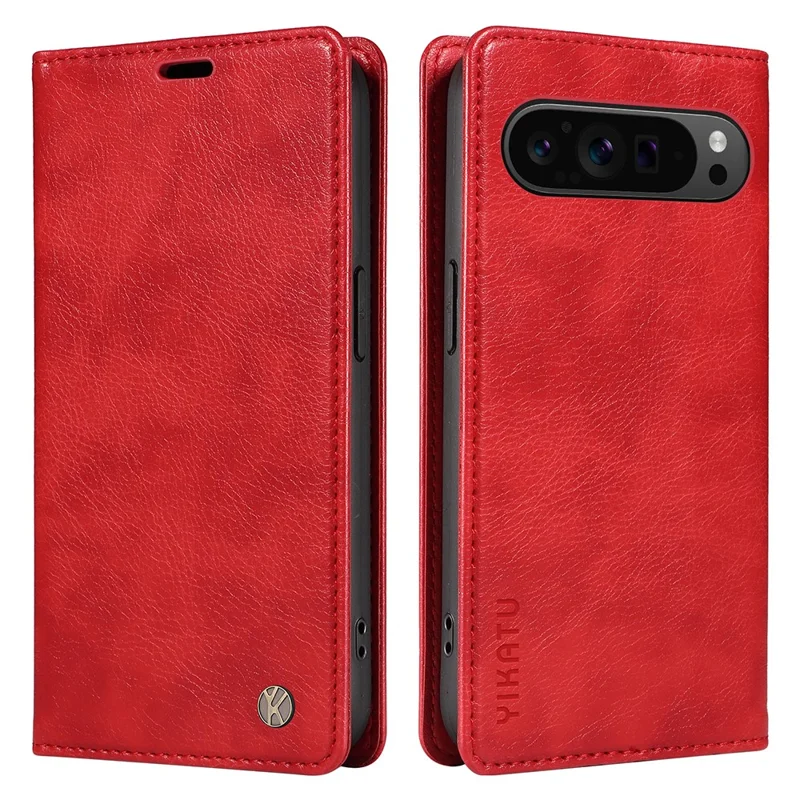 YIKATU YK-006 For Google Pixel 10 Pro XL / 9 Pro XL Case Magnetic Closure Shockproof Flip Phone Cover - Red