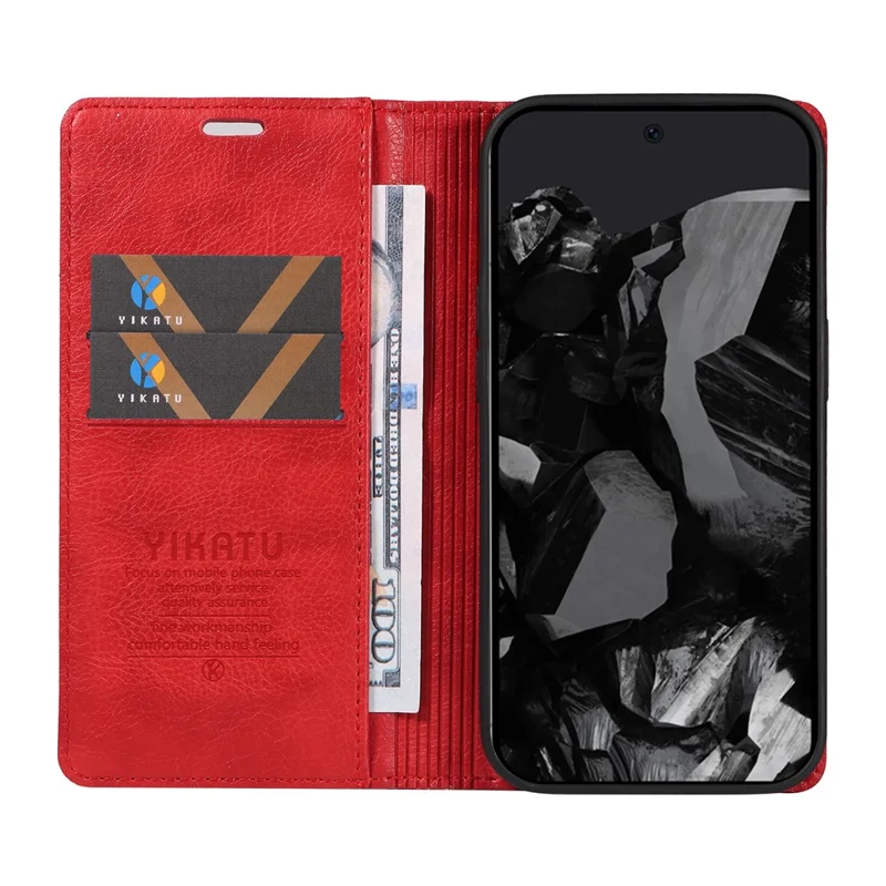 YIKATU YK-006 For Google Pixel 10 Pro XL / 9 Pro XL Case Magnetic Closure Shockproof Flip Phone Cover - Red