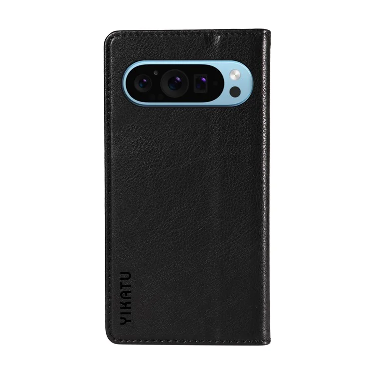 YIKATU YK-006 For Google Pixel 10 Pro / 10 / 9 Pro / 9 Case PU Leather Magnetic Closure Wallet Phone Cover - Black