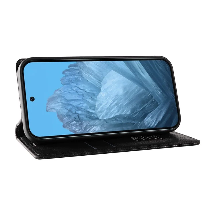 YIKATU YK-006 For Google Pixel 10 Pro / 10 / 9 Pro / 9 Case PU Leather Magnetic Closure Wallet Phone Cover - Black
