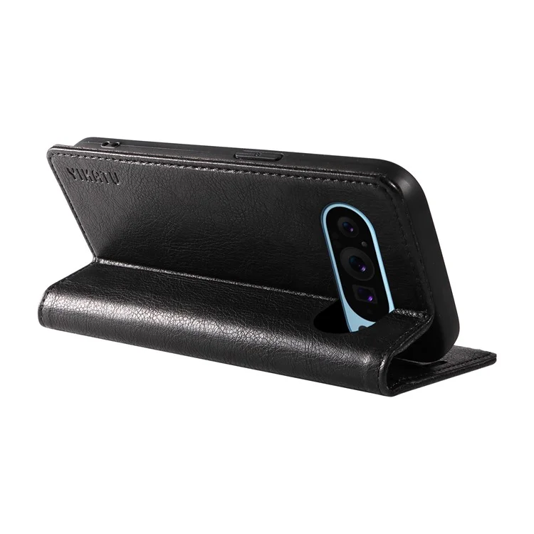 YIKATU YK-006 For Google Pixel 10 Pro / 10 / 9 Pro / 9 Case PU Leather Magnetic Closure Wallet Phone Cover - Black