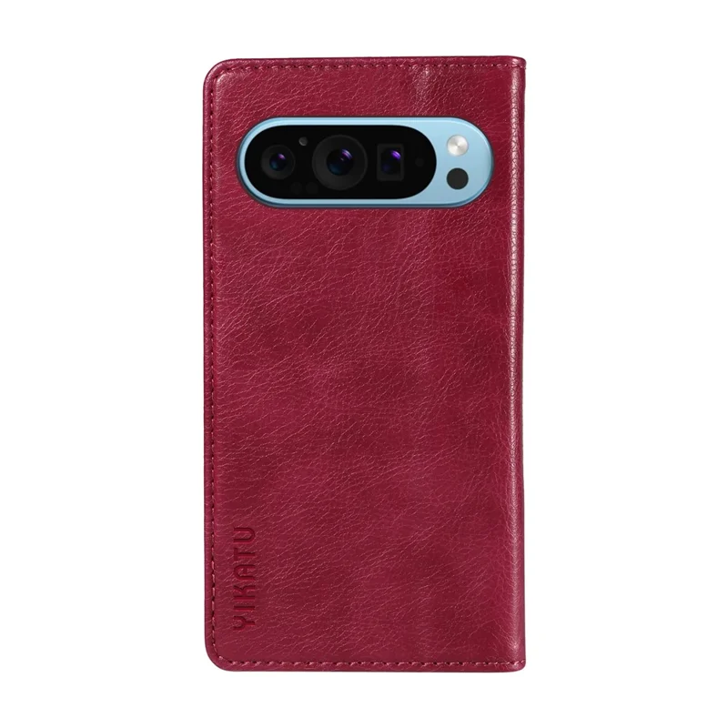 YIKATU YK-006 For Google Pixel 10 Pro / 10 / 9 Pro / 9 Case PU Leather Magnetic Closure Wallet Phone Cover - Wine Red