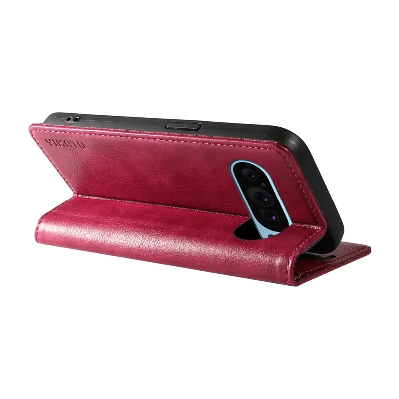 YIKATU YK-006 For Google Pixel 10 Pro / 10 / 9 Pro / 9 Case PU Leather Magnetic Closure Wallet Phone Cover - Wine Red