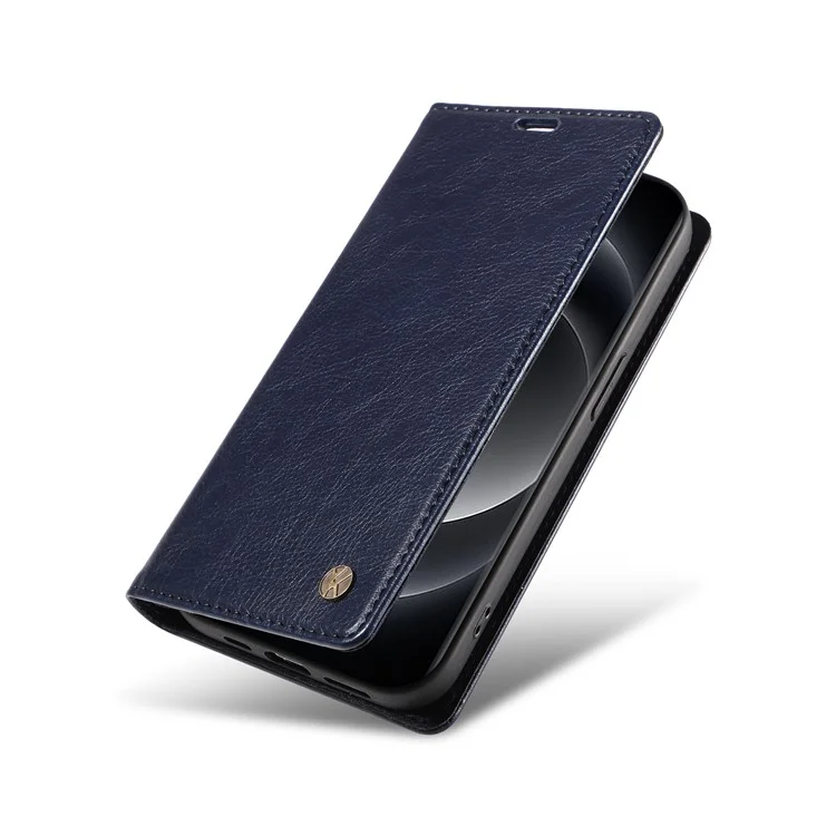 YIKATU YK-006 Para Xiaomi 14 Ultra Carteira Capa Fechamento Magnético Couro Textura Litchi Capa de Telefone - Azul Marinho