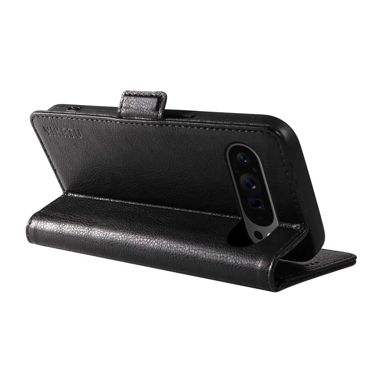 YIKATU YK-007 para Google Pixel 9 Pro XL Case Litchi Texture PU Leather Wallet Phone Cover - Preto
