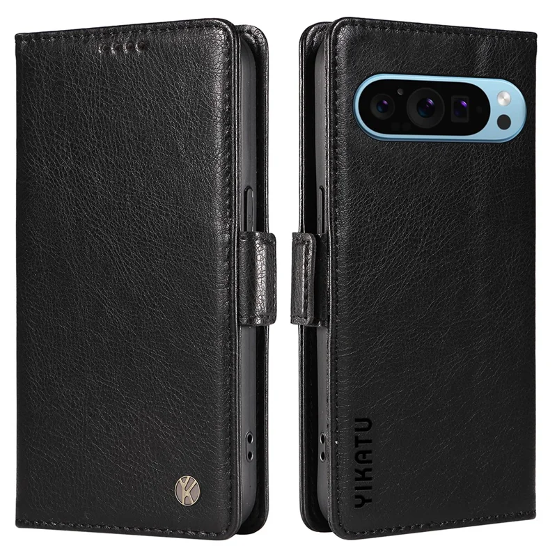 YIKATU YK-007 For Google Pixel 10 Pro / 10 / 9 Pro / 9 Case with Card Holder PU Leather+TPU Inner Shell Phone Cover - Black