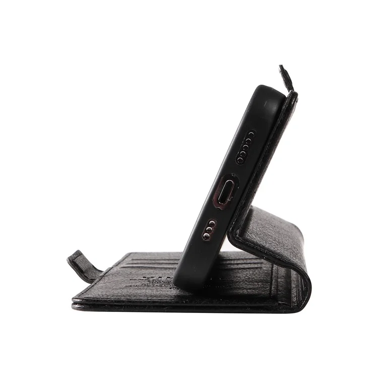 YIKATU YK-007 Für Xiaomi 14 Ultra Hülle PU-Leder Ständer Folio Kartenfach Handyhülle - Schwarz
