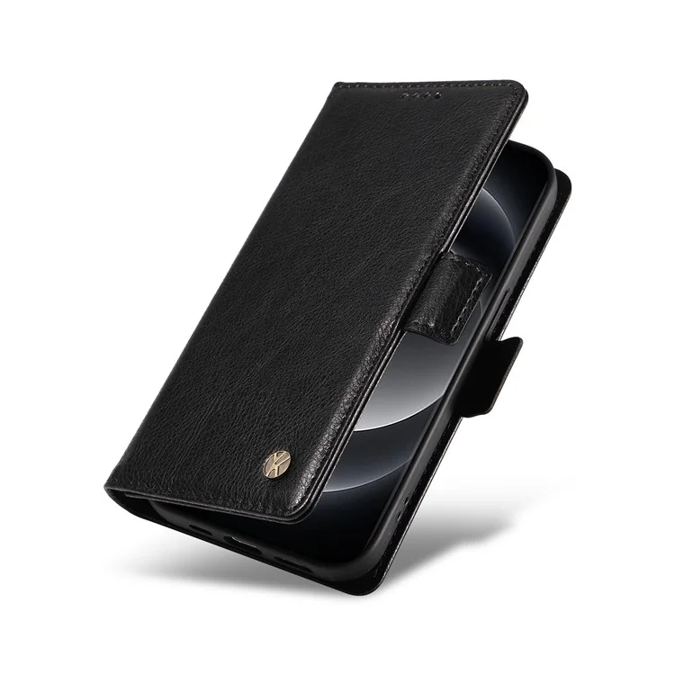 YIKATU YK-007 Für Xiaomi 14 Ultra Hülle PU-Leder Ständer Folio Kartenfach Handyhülle - Schwarz