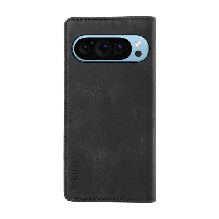 YIKATU YK-005 Für Google Pixel 9 / Pixel 9 Pro Lederhülle Hautgefühl Telefon Cover - Schwarz