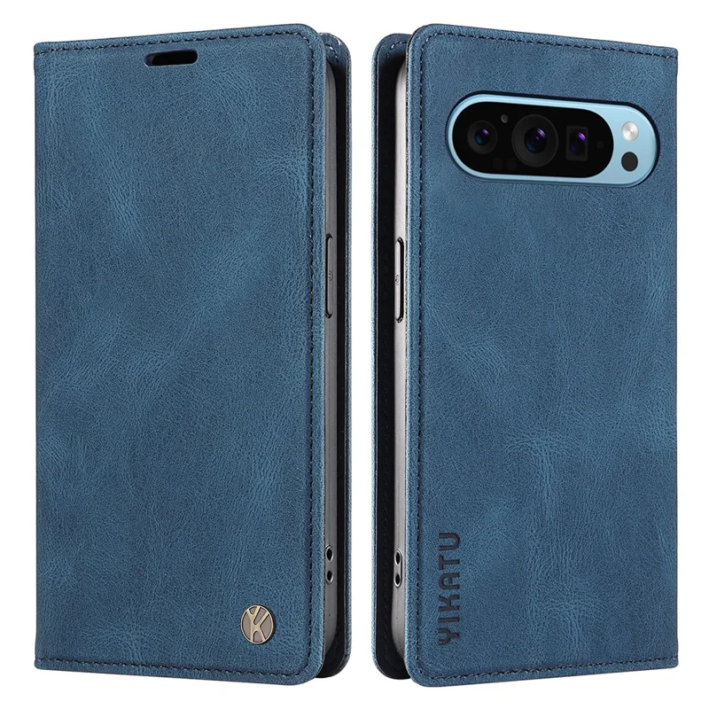 YIKATU YK-005 For Google Pixel 10 Pro / 10 / 9 Pro / 9 Case Leather Skin Touch Feeling Phone Cover - Blue