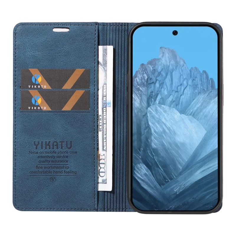 YIKATU YK-005 For Google Pixel 10 Pro / 10 / 9 Pro / 9 Case Leather Skin Touch Feeling Phone Cover - Blue