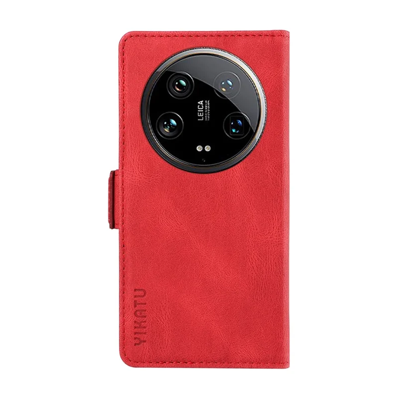 YIKATU YK-005 For Xiaomi 14 Ultra Case Wallet Leather Shockproof Phone Cover - Red