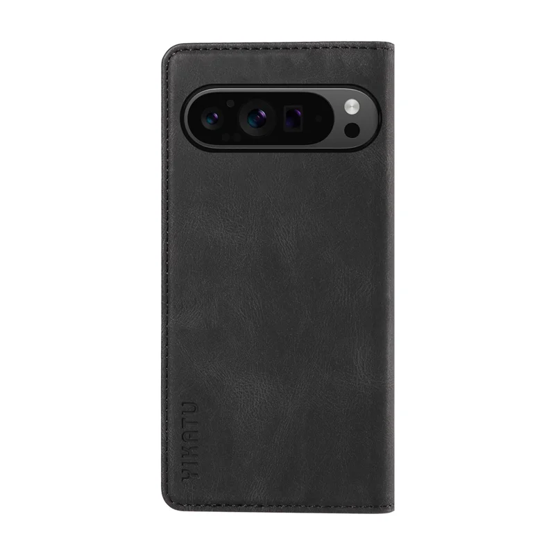 YIKATU YK-005 For Google Pixel 10 Pro XL / 9 Pro XL Case Skin-Touch Leather Card Slots Phone Cover - Black