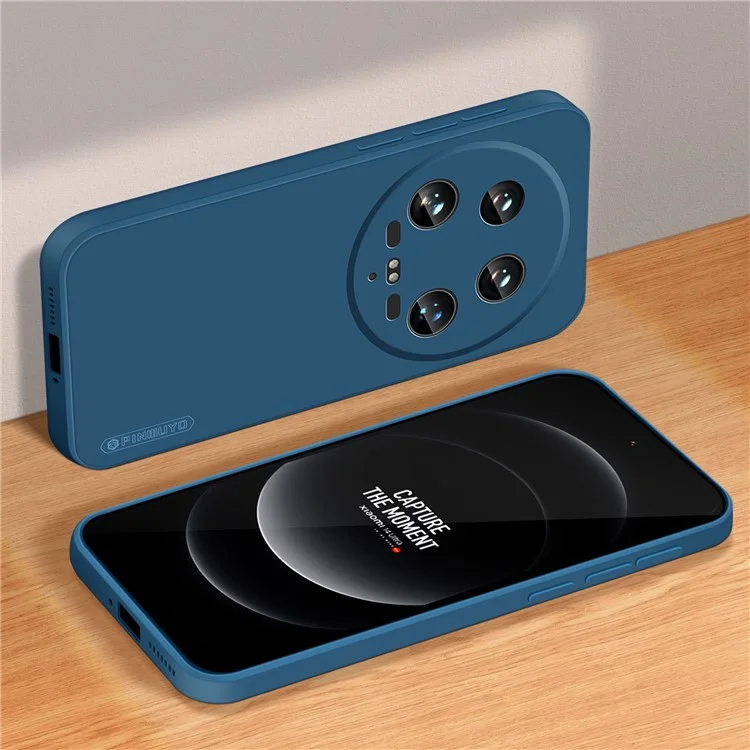 PINWUYO JK Touching Series For Xiaomi 14 Ultra TPU Case Anti-scratch Soft Phone Cover - Navy Blue