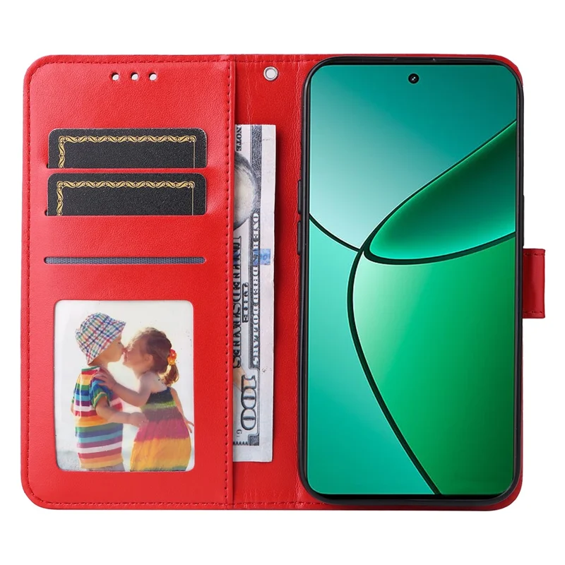 For Realme 12 4G / 12+ 5G Wallet Case Sunflower Imprinted Leather Flip Phone Cover - Red