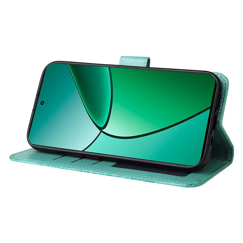 For Realme 12 4G / 12+ 5G Wallet Case Sunflower Imprinted Leather Flip Phone Cover - Green