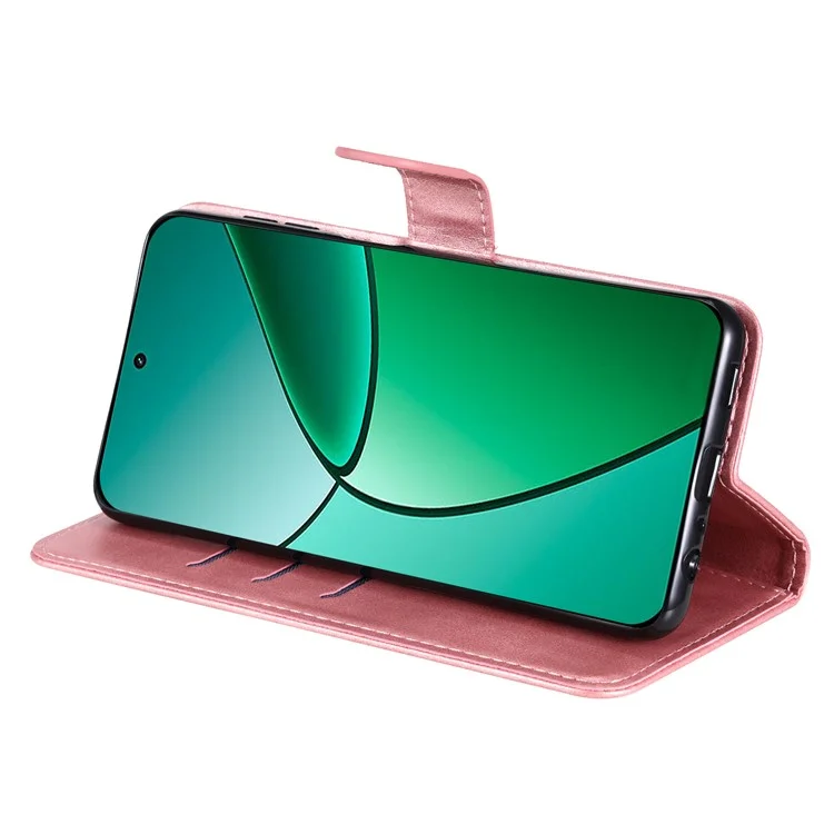 Para Realme 12 4G / 12+ 5G Case 3 Slots de Cartão Bolso com Zíper Capa de Telefone de Couro - Rosa