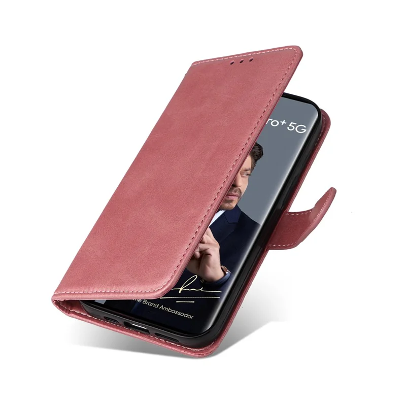 For Realme 12 Pro 5G / 12 Pro+ 5G Case Leather Folding Stand Phone Cover with 3 Card Holder - Pink