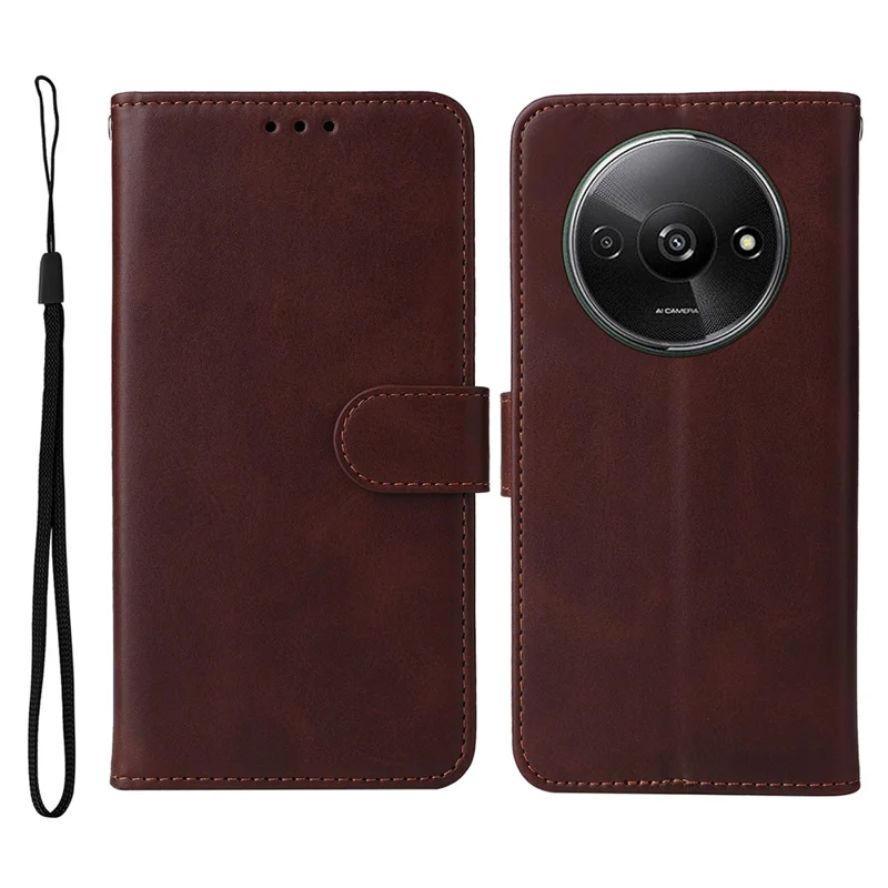 Per Xiaomi Redmi A3 4G / Poco C61 4G Custodia Magnetica Flip Wallet Cover Telefonica - Marrone