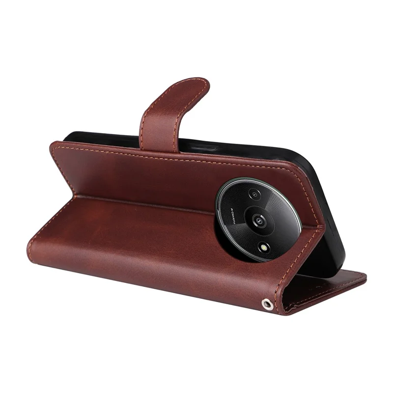 Per Xiaomi Redmi A3 4G / Poco C61 4G Custodia Magnetica Flip Wallet Cover Telefonica - Marrone