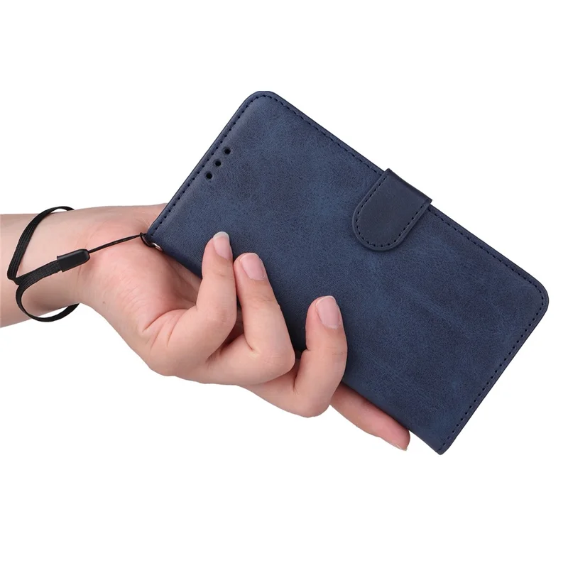 For Xiaomi Redmi A3 4G / Poco C61 4G Case Magnetic Clasp Leather Flip Wallet Phone Cover - Blue