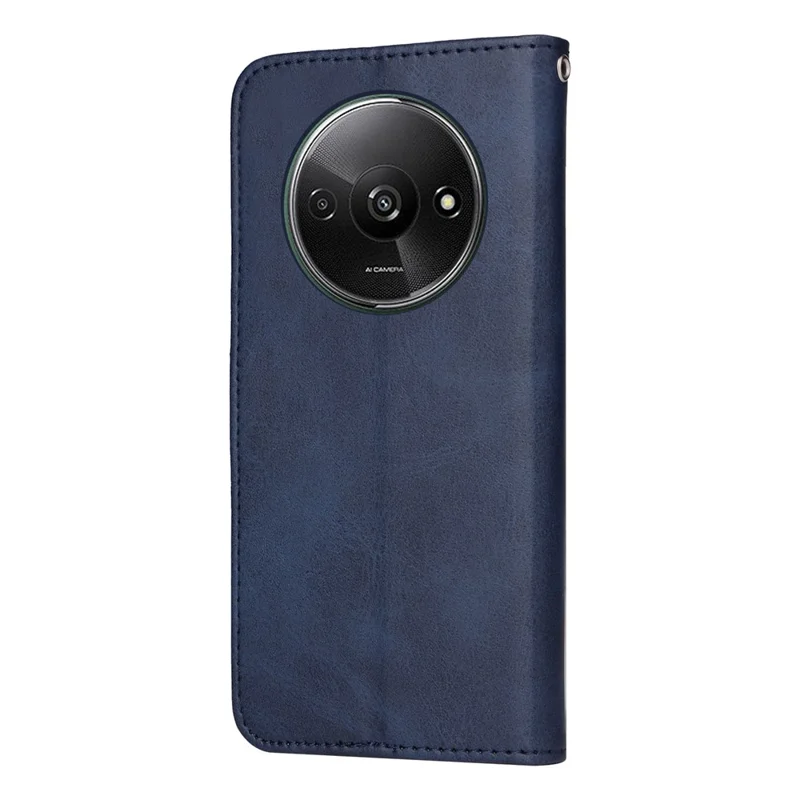 For Xiaomi Redmi A3 4G / Poco C61 4G Case Magnetic Clasp Leather Flip Wallet Phone Cover - Blue