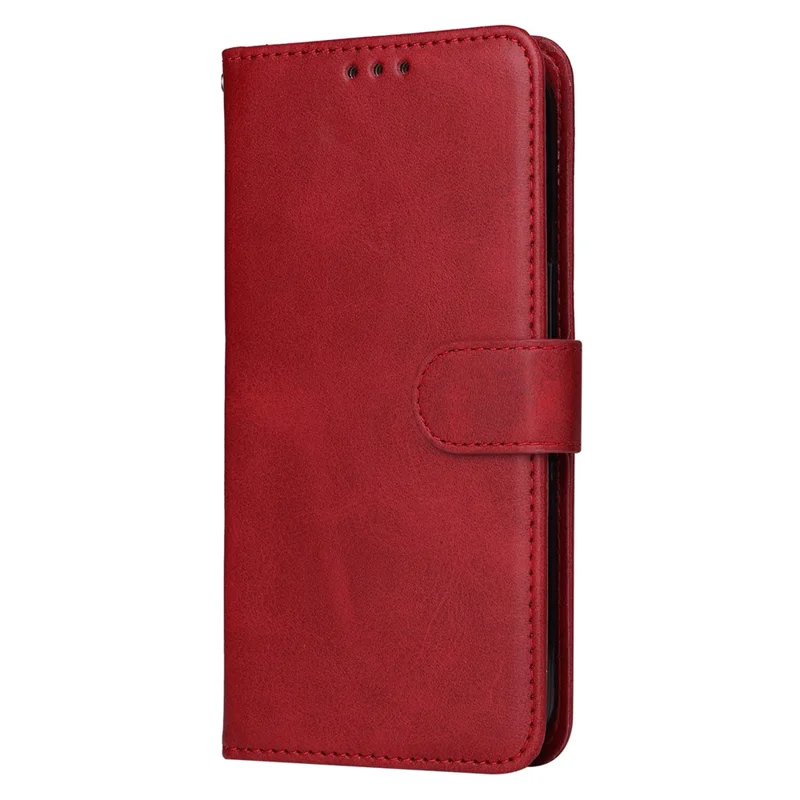 For Google Pixel 10 Pro / Pixel 10 / Pixel 9 / Pixel 9 Pro Leather Case 3 Card Slots Stand View Phone Cover Calf Texture - Red