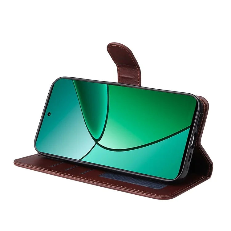 Für Realme 12 4G / 12+ 5G Case Viewing Stand 3 Kartenfach PU Leder Handyhülle - Braun