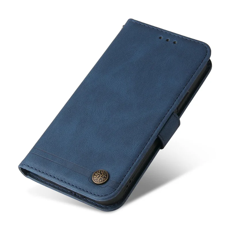For Xiaomi Redmi A3 4G / Poco C61 4G Leather Wallet Cases Skin Touch Phone Cover Stand with Strap - Blue
