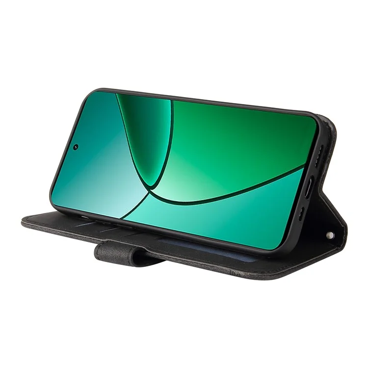 Für Realme 12 4G / 12+ 5G Hülle Hardware-Baum-Dekor Leder-Geldbörsen-Handyhülle - Schwarz