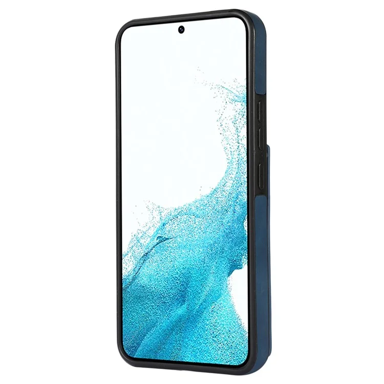Für Samsung Galaxy A54 5G Case TPU Leder Handyhülle RFID-Blocking-Geldbörse mit Schlüsselband - Blau