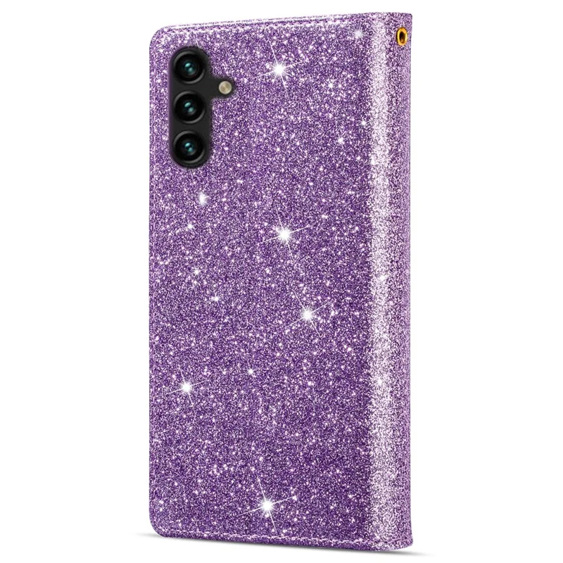 For Samsung Galaxy A35 5G Leather Case Zipper Wallet Phone Cover with Folding Stand - Purple