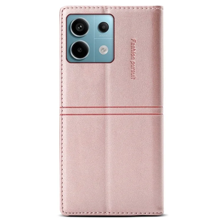 Для Xiaomi Redmi Note 13 Pro 5G / Poco X6 5G Чехол-бумажник из искусственной кожи с откидной крышкой, чехол для телефона - розовое золото