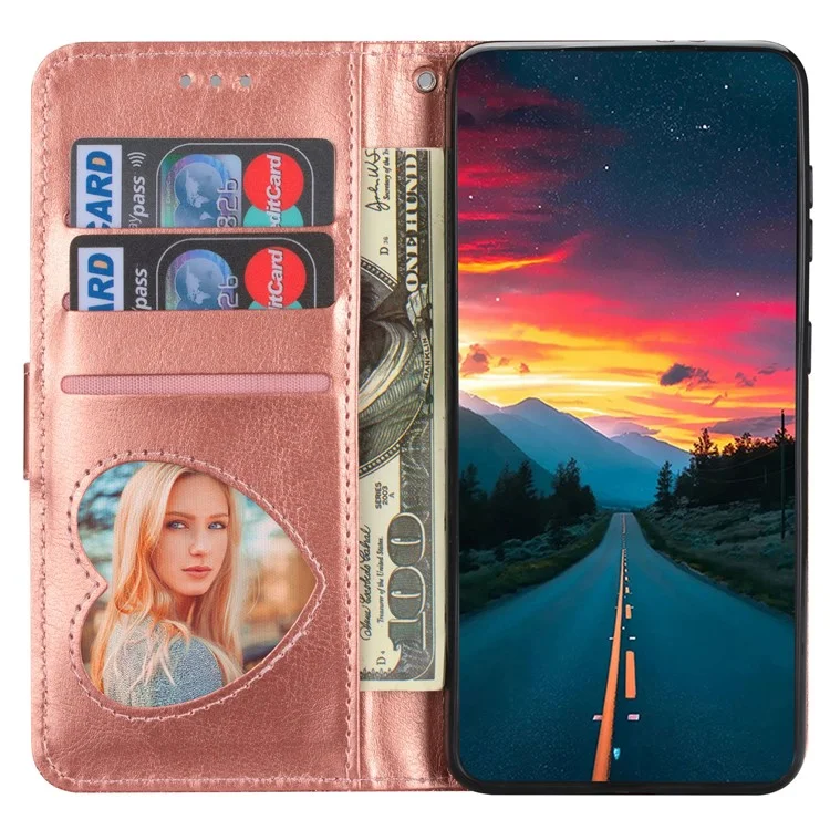 For Xiaomi Redmi Note 13 5G Case Stand Glitter Phone Leather Cover Zipper Pocket - Rose Gold