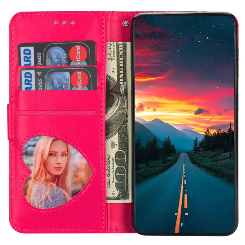 Für Xiaomi Redmi Note 13 5G Hülle Ständer Glitzer Telefonlederhülle Reißverschlussfach - Rose