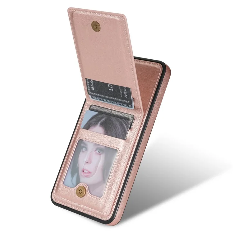 Чехол N.BEKUS для Samsung Galaxy S23 FE из искусственной кожи с держателем для карт и подставкой - розовый