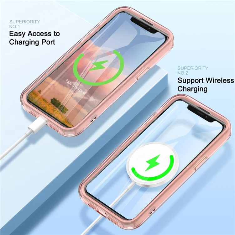 For iPhone 11 Pro Clear Case Compatible with MagSafe Front / Back Full Protection Phone Cover - Pink