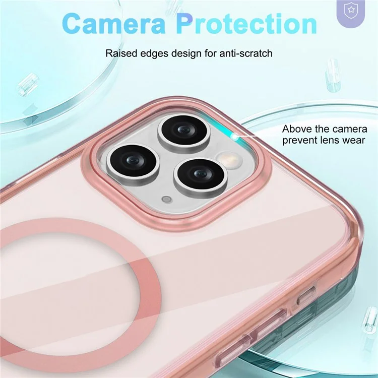 For iPhone 11 Pro Clear Case Compatible with MagSafe Front / Back Full Protection Phone Cover - Pink