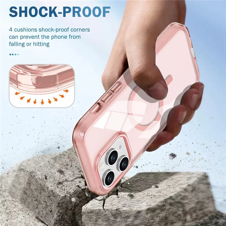 For iPhone 11 Pro Clear Case Compatible with MagSafe Front / Back Full Protection Phone Cover - Pink