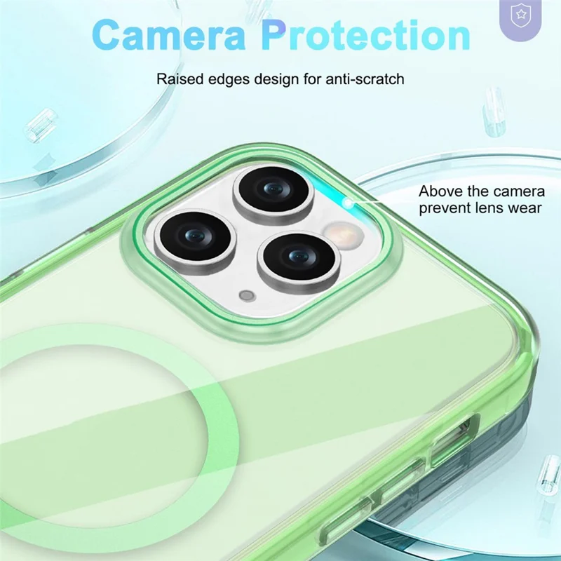 For iPhone 11 Pro Clear Case Compatible with MagSafe Front / Back Full Protection Phone Cover - Green