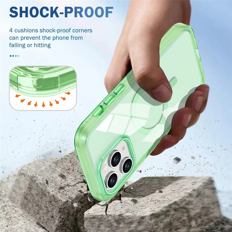 For iPhone 11 Pro Clear Case Compatible with MagSafe Front / Back Full Protection Phone Cover - Green