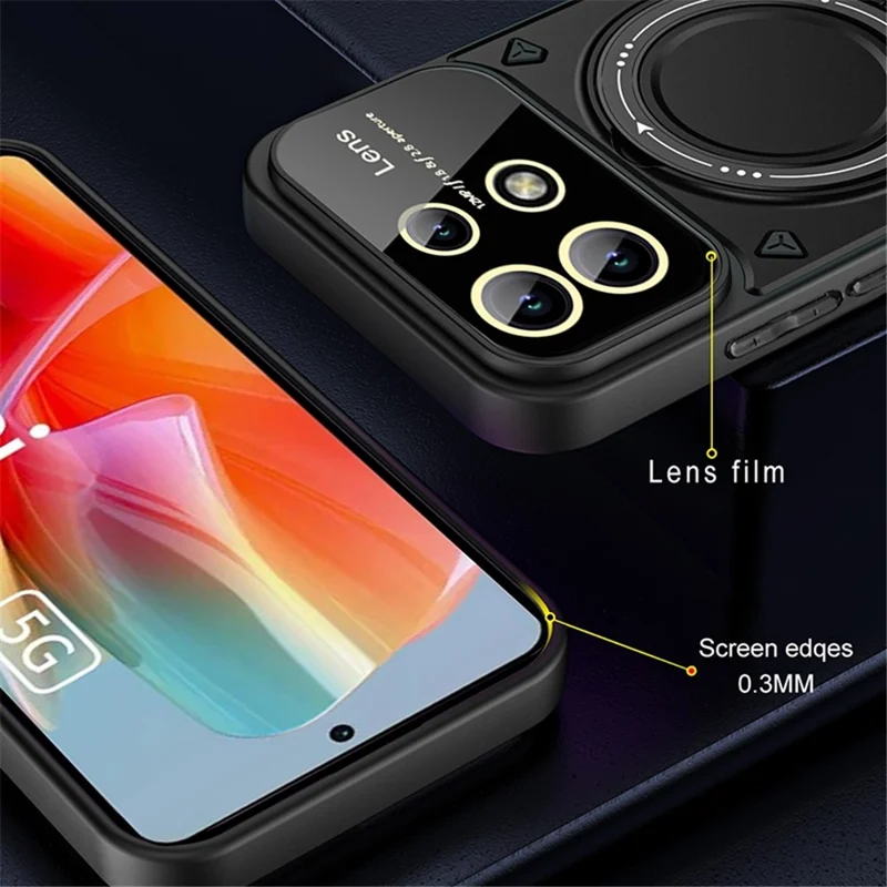 Para Xiaomi Redmi Note 13 Pro 5G / Poco X6 5G Capa Magnética de PC+TPU com Suporte - Verde