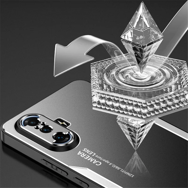 For Xiaomi Redmi K40 Gaming Case Aluminium Alloy+PC+TPU Matte Phone Cover - Silver