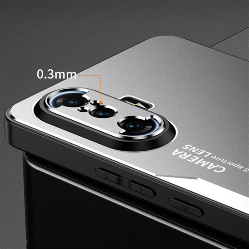 For Xiaomi Redmi K40 Gaming Case Aluminium Alloy+PC+TPU Matte Phone Cover - Blue