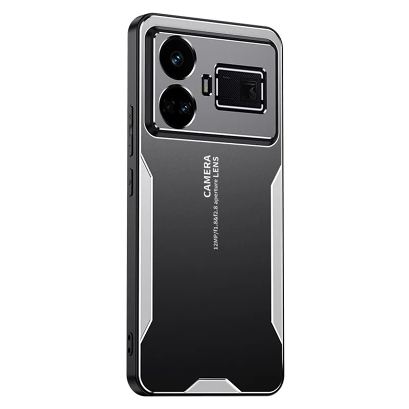 For Realme GT5 5G Matte Case Aluminium Alloy+TPU+PC Slim Phone Cover - Silver