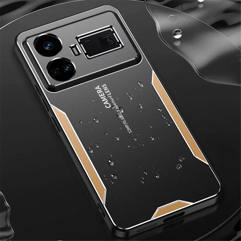 For Realme GT5 5G Matte Case Aluminium Alloy+TPU+PC Slim Phone Cover - Silver